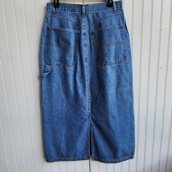 Vintage Route 66 Women's MAXI Denim JEAN Skirt Blue Pockets Sz 11/12 Sk8 - Picture 2 of 11